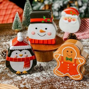 圣诞节异形铁盒马口铁盒圣诞树大尺寸糖果大白兔圣诞老人铁盒子