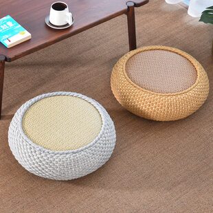 藤编蒲团客厅坐垫地上榻榻米草编坐墩加厚日式打坐垫家用禅修垫子