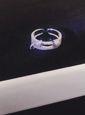 别针戒指女imns潮简约食指戒指情侣指环