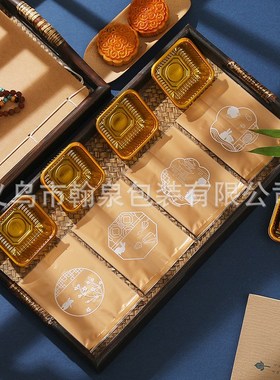 月饼包装袋小号inqs风可爱磨砂半透明小清新冰面包袋