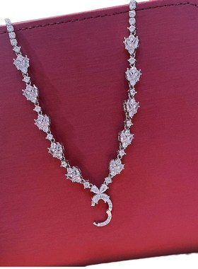 微镶满钻万e能项链女 高档珠宝翡翠彩宝碧玺吊坠扣通用项链万能链