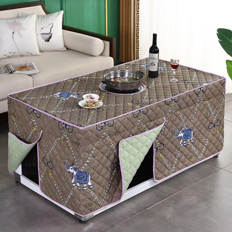 新款烤火罩套加厚电炉罩长方形茶几电暖炉套取暖罩子棉套桌布