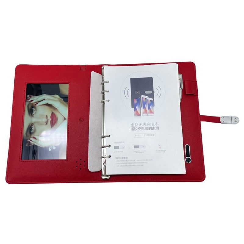 皮革笔记本视频贺卡 商务礼品贺卡  笔记本充电器贺卡