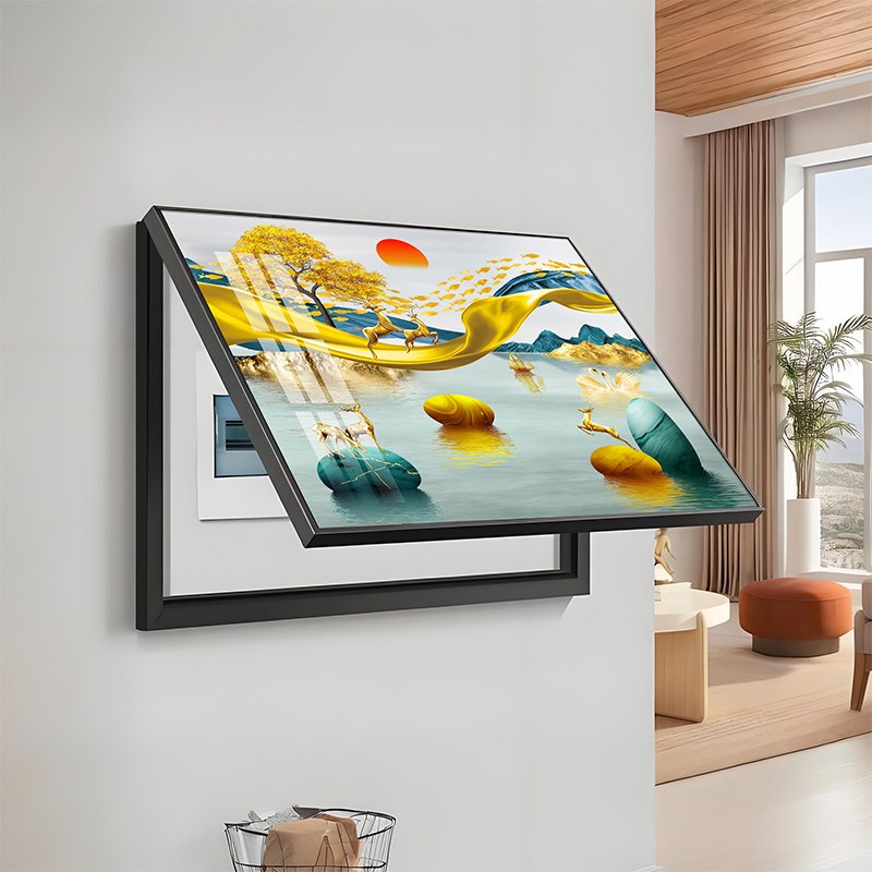 电表箱装饰画创意简约挂墙画免打孔客厅遮瑕配电箱家用电源箱挂画