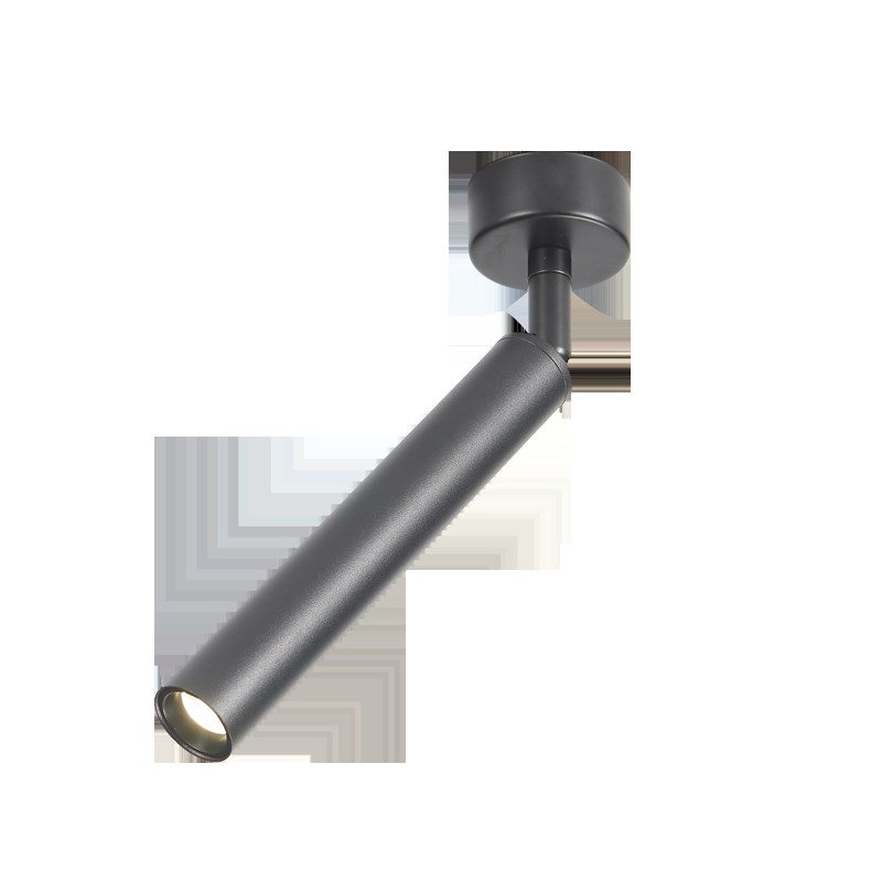 明装射灯可调角度单头背景墙家用商用吸顶式轨道灯LED聚光天花灯