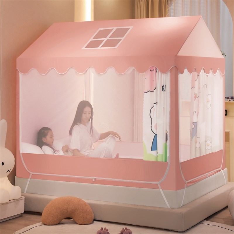 1米3男孩蒙古包蚊帐儿童床上帐篷女孩防光床帘挡风空调直吹定做