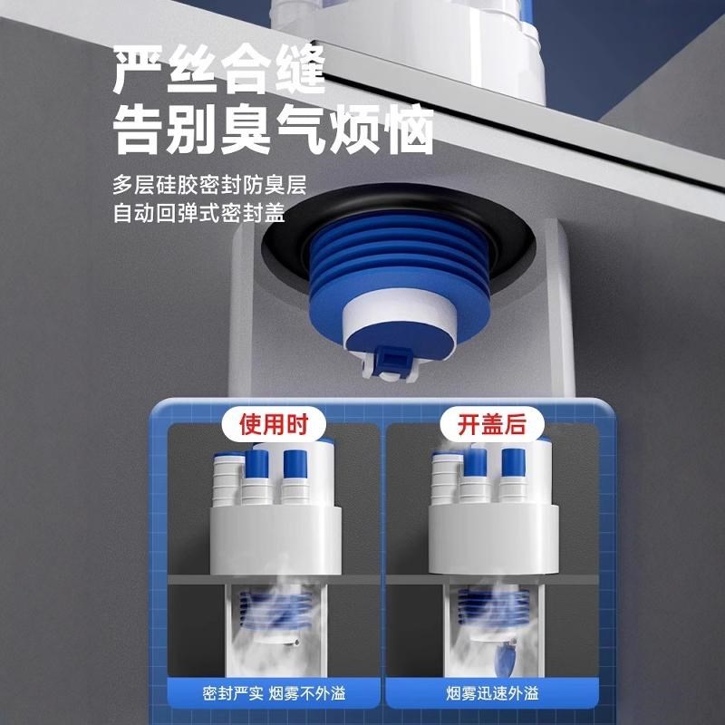 洗衣机烘干机二合一下水管排水道地漏接头扫地机器人三头通分水器