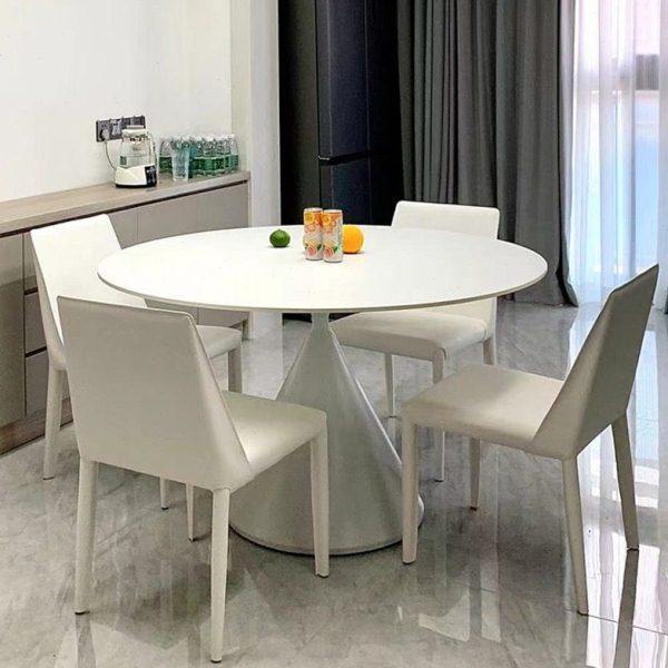 进口岩板圆桌小户型家用圆形餐桌简约白色餐厅桌椅组合亮光德利丰,住宅家具,岩板餐桌,淘宝优惠券,粉丝福利购,淘宝优惠卷