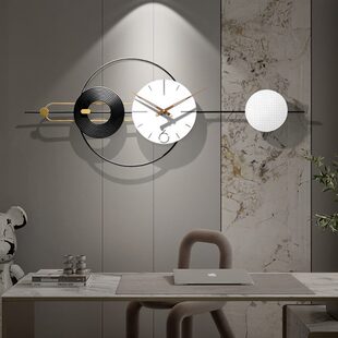 现代简约网红2023年新款 饰钟表挂钟客厅家用石英钟 时钟挂墙餐厅装