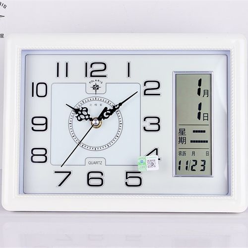 北极星日历挂钟座钟客厅静音万年历挂表时尚创意石英钟桌摆时钟表