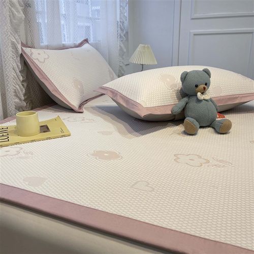 A类母婴级田园浅粉花卉凉豆豆夏季冰丝席凉席夏天2024新款软席子