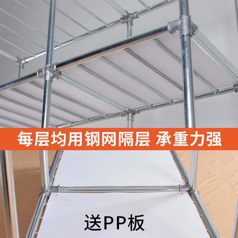 简易衣柜家用卧室布衣柜钢管加粗全钢架组装出租房用挂式收纳衣橱