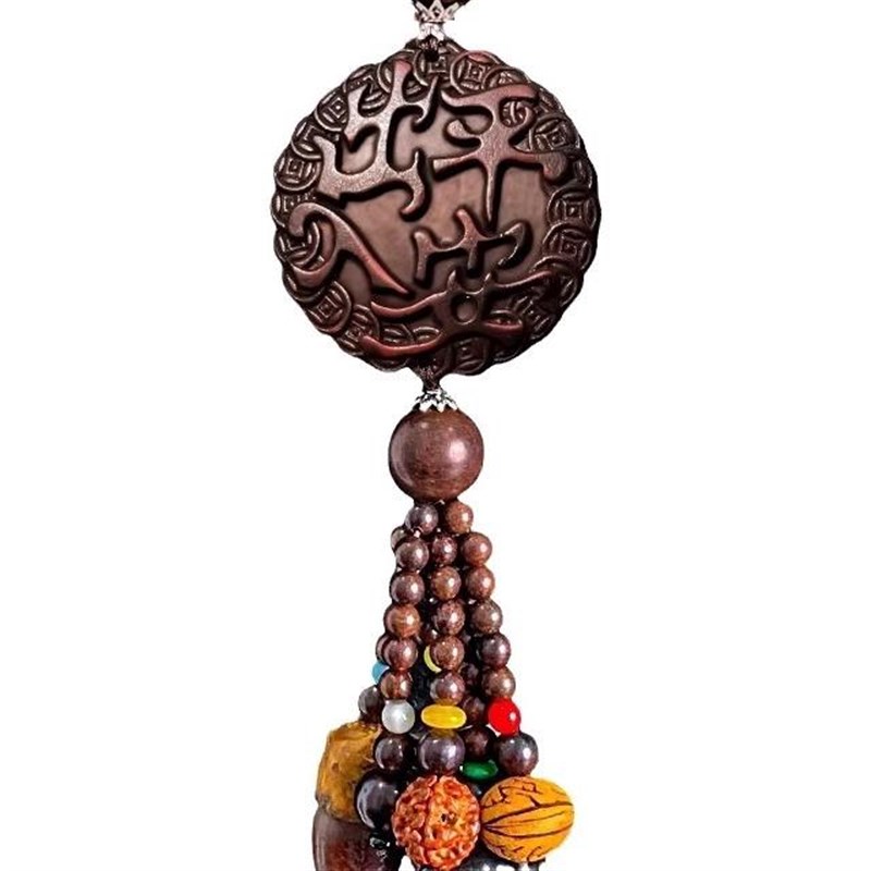 桃木汽车挂件2024新款车上高档车内饰品摆件吊饰出入平安貔貅车载