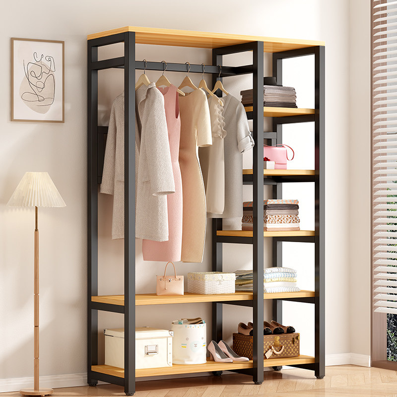 挂衣架落地衣帽架开放式铁架家用卧室衣橱衣帽间柜子组合金属衣架