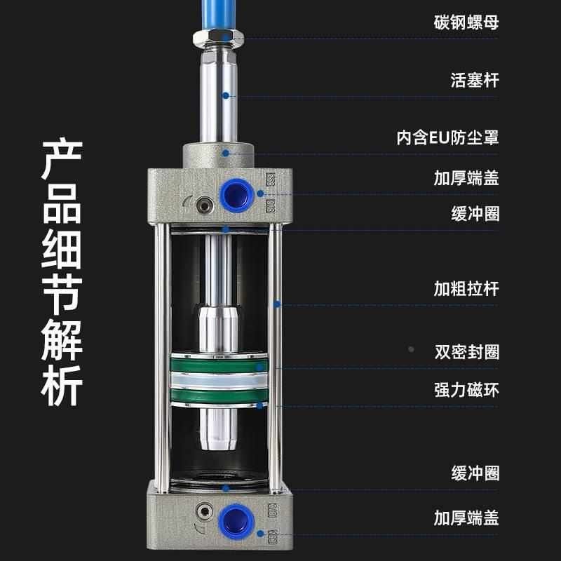 SC32/40/50/63/80/100-25-50x100x150x200x300小型大推力标准气缸