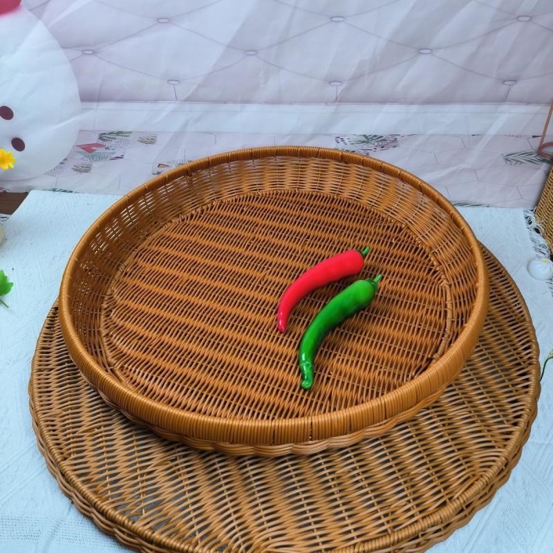 M42大晒筐56公分大簸箕圆形藤编收纳筐手工编织篮子新款大盘子