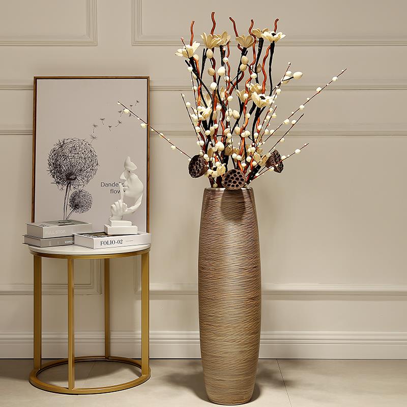 景德镇陶瓷落地花瓶大小号摆件装饰品室内仿真欧式家居客厅陶瓷器