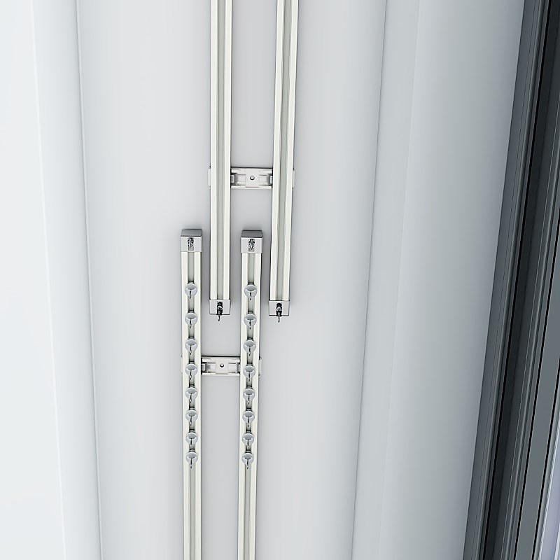 2023年新款窗帘轨道侧装窗帘轨道交叉窗帘轨道窗帘导轨 窗帘滑轨