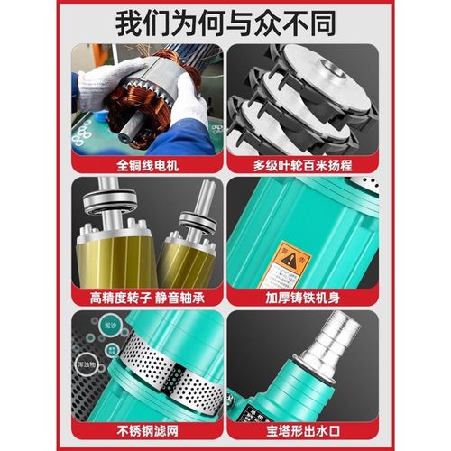 人民多级潜水泵家用井水220v高扬程三相380v大流量高压深井抽水a6