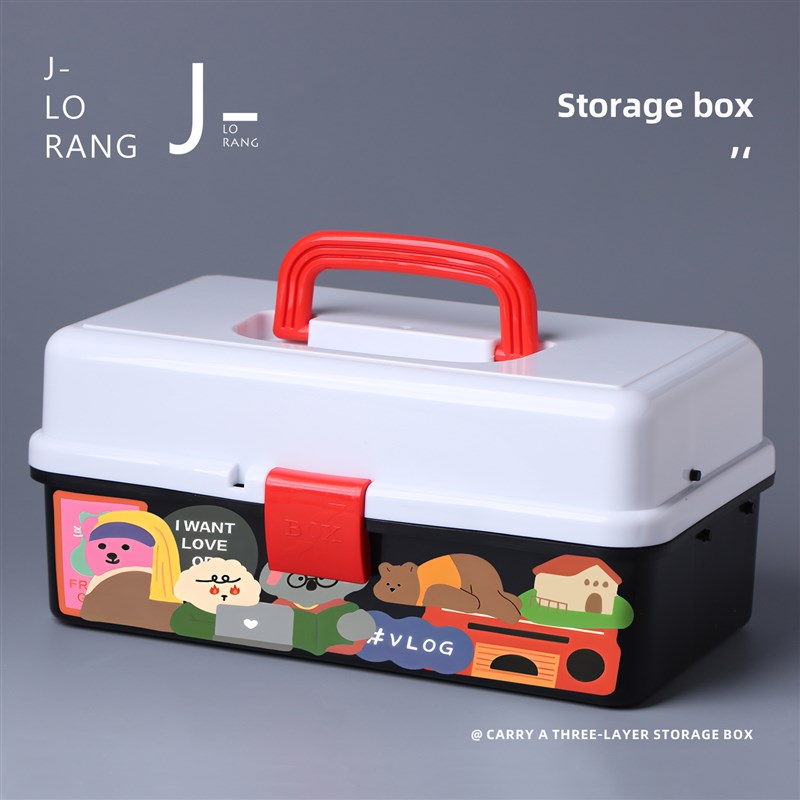 美术工具箱书法收纳盒文房四宝药箱文具多功能药品药物手提式储物