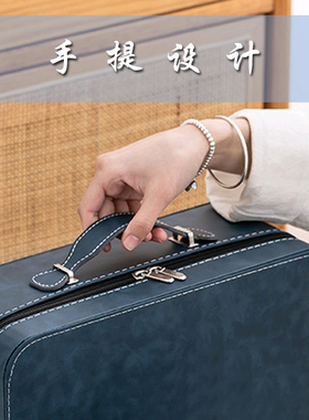 蓝色茶具收纳包茶壶茶杯便携收纳盒手提户外多功能工具收纳箱DIY