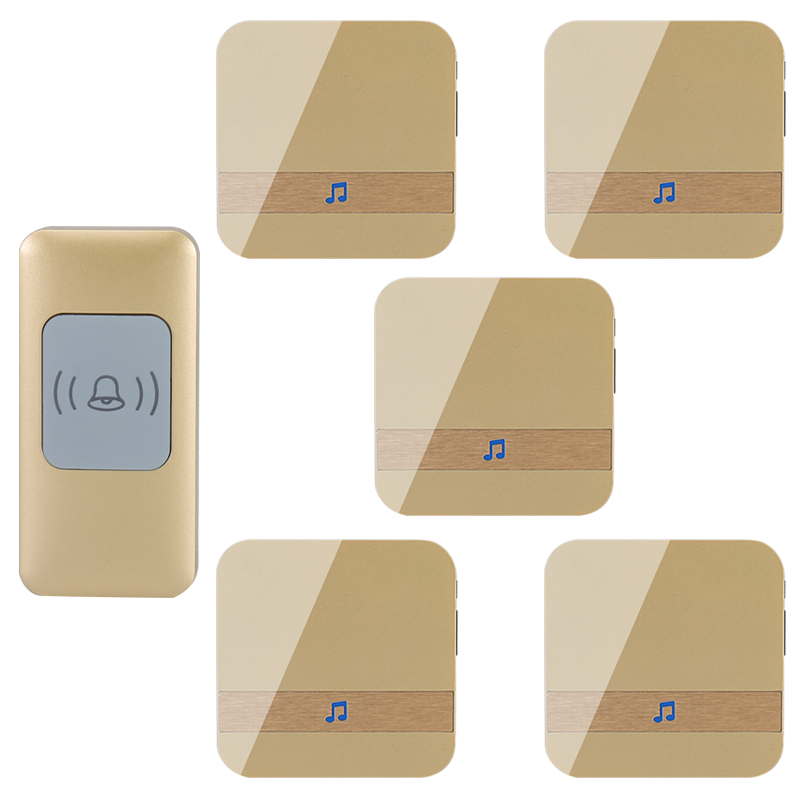 远距离遥控无线门铃家用一拖五六酒店餐厅会所插电门铃呼叫器防水