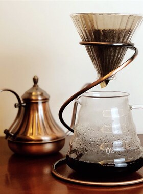 手冲咖啡壶套装组合 不锈钢宫廷壶手冲架V60玻璃滤杯手冲壶分享壶