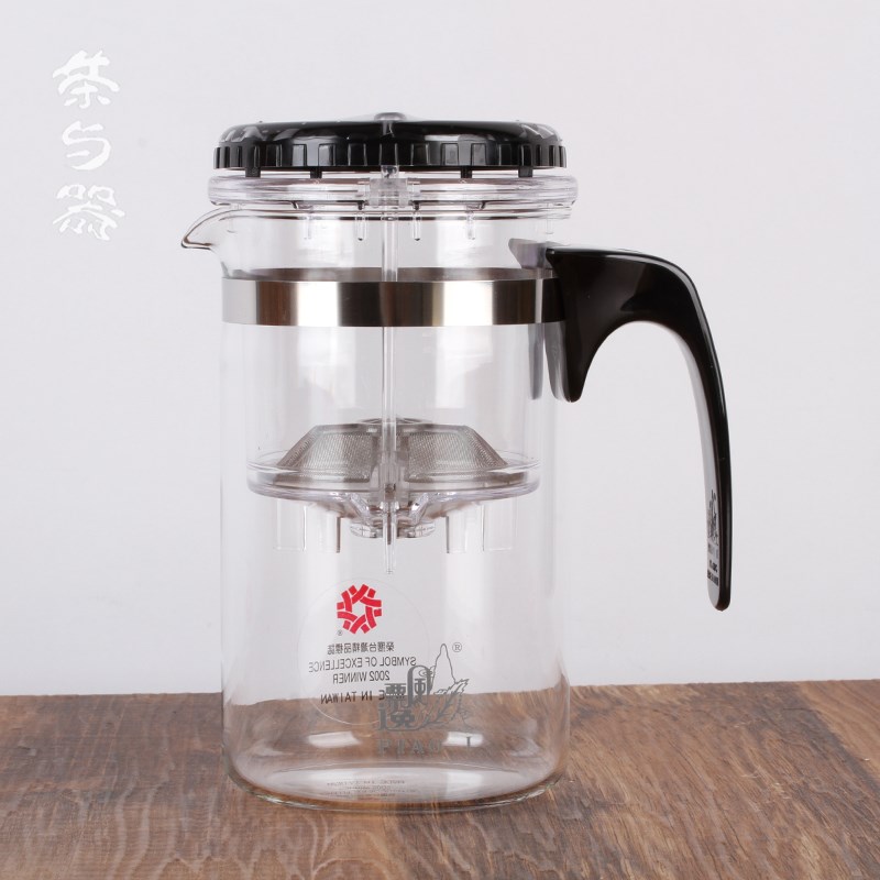 耐高温玻璃壶便携泡茶壶一键过滤飘逸杯台湾原装茶水分离壶1000ML