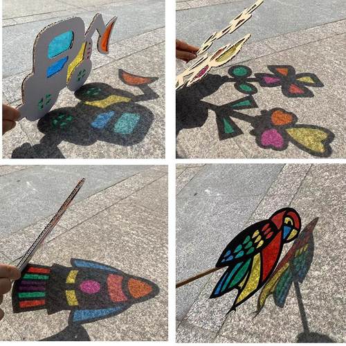 六一儿童手工彩色玻璃纸幼儿园61儿童节教具光影蝴蝶游戏玻璃纸