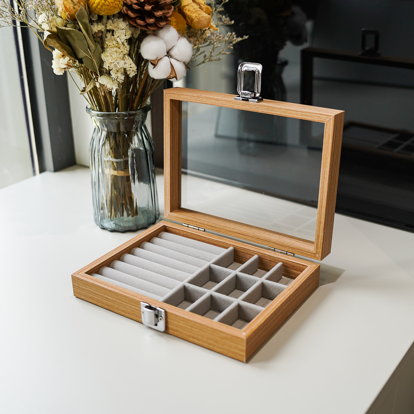 小号戒指耳饰首饰盒防尘带盖