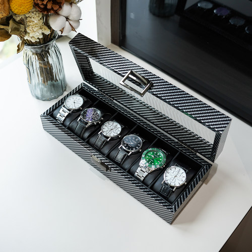 六位高档手表收纳盒透明盖隔板