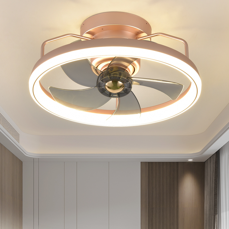 卧室吸顶风扇灯2024年新款摇头电扇灯一体家用主卧房间顶灯带风扇