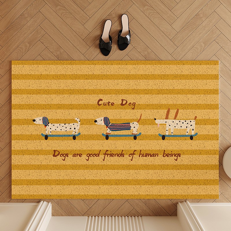 小狗进门丝圈地垫防滑耐脏防滑脚垫家用玄关地毯门外蹭土入户门垫