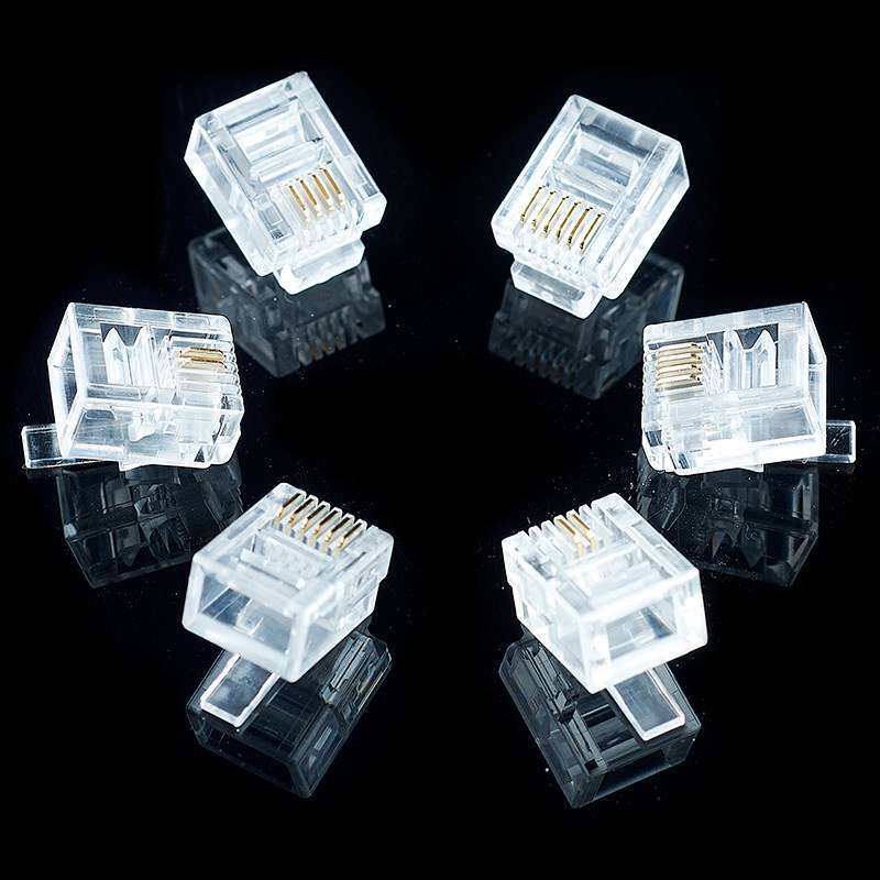 厂家直销 优质四芯电话水晶头 6p4c 4芯RJ11水晶头 袋装1000/只