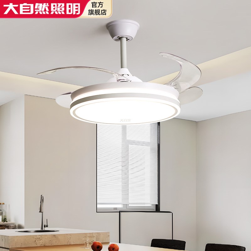 大自然隐形风扇灯吊扇灯2025年新款卧室客厅吸顶家用一体餐厅吊灯