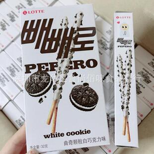 韩国进口乐天派派乐手指饼曲奇颗粒白巧克力味饼干条零食 32g