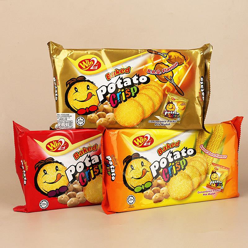 马来西亚进口Win2饼干玉米蔬菜番茄味超薄消化饼干儿童休闲零食