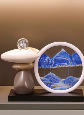 时来运转流沙画摆件家居客厅酒柜玄关高级感装饰品办公室旺事业运