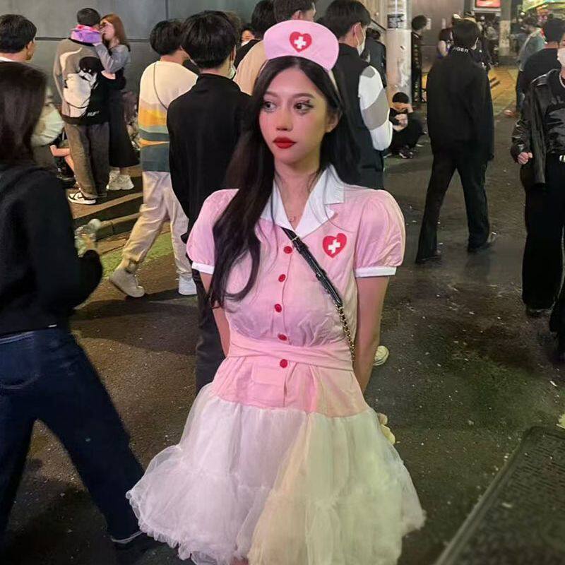 万圣节cosplay恐怖护士装服装角色扮演性感连衣裙