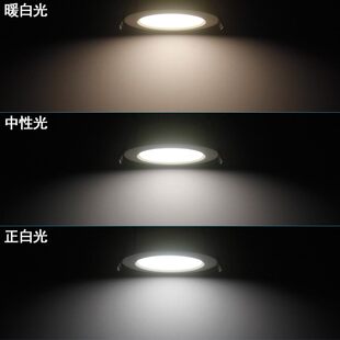 邦德士 ld明装超薄圆形天灯过道灯黑色白色酒柜超薄