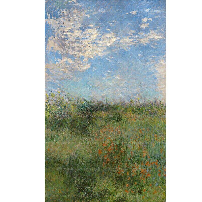 新款儿童油画女宝拍照背景布莫奈油画童话森林儿童写真背景纸