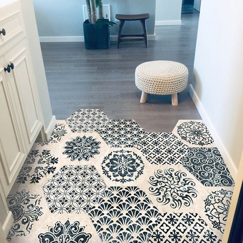 客厅地砖地面瓷砖防水防滑耐磨自粘卫生间浴室地板翻新地贴纸装饰