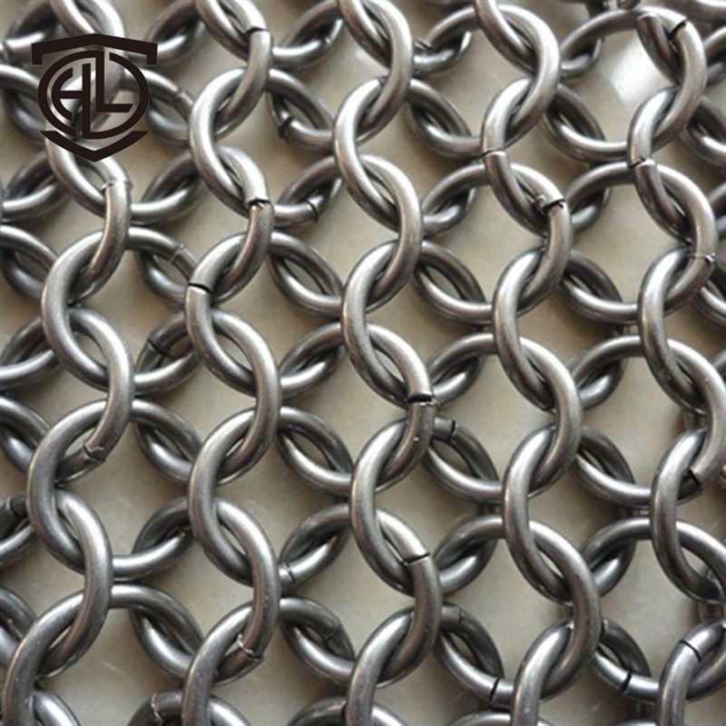 圆环门窗金属垂帘 电视墙天花吊顶用网电镀金色金属装饰圆环网