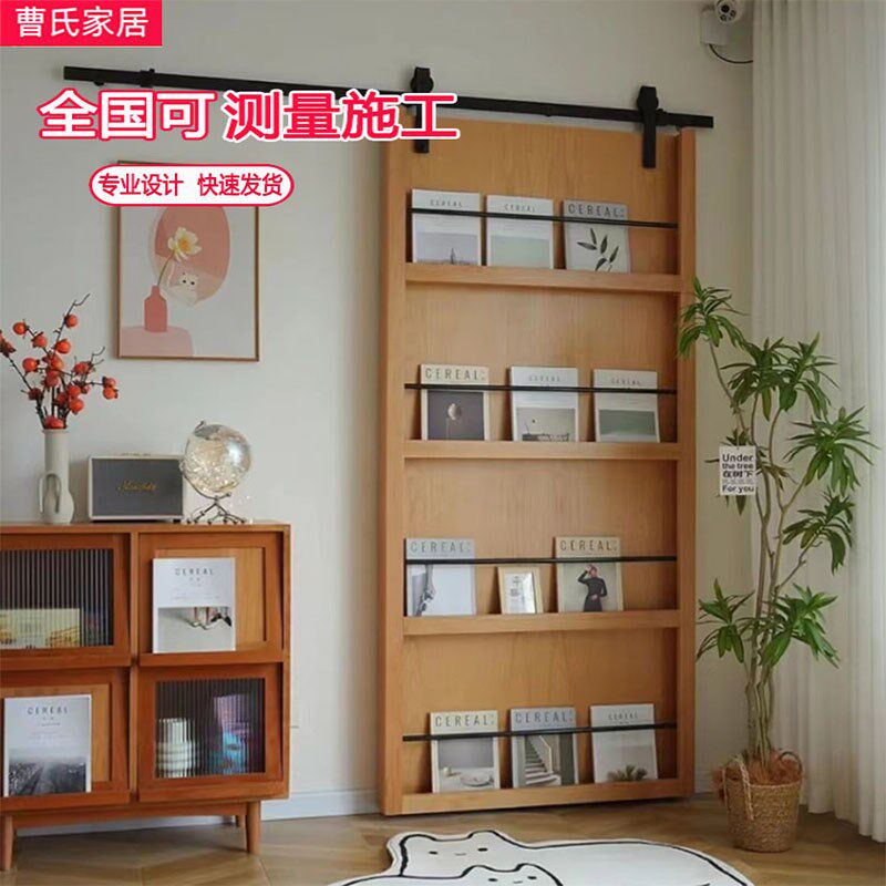 仓谷门吊轨实木书架门厨房卫生间卧室装饰门暗门衣帽间隐形幽灵门