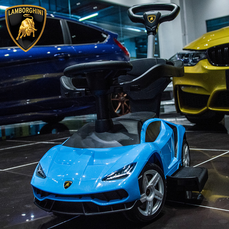 兰博基尼儿童扭扭车宝宝溜溜滑行车1-3-5岁四轮音乐手推车学步车