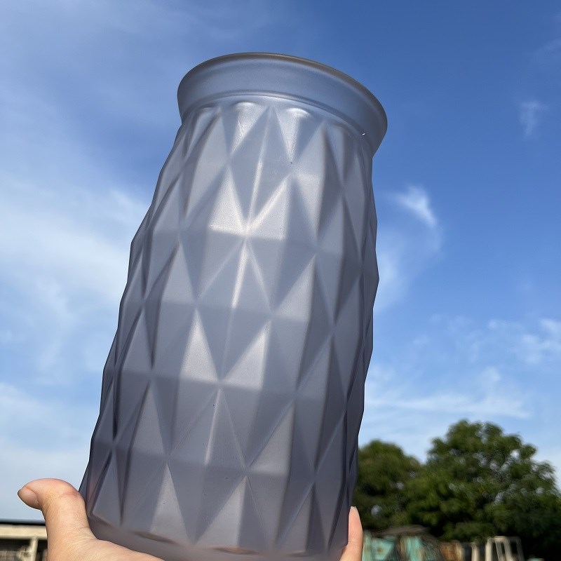 hj007-磨砂玻璃花瓶插花摆件玻璃花瓶高端艺术花瓶