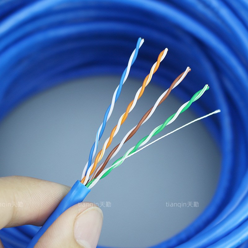 过测试超五类网线无氧铜poe供电脑监控线8芯cat5e宽带网络线300米