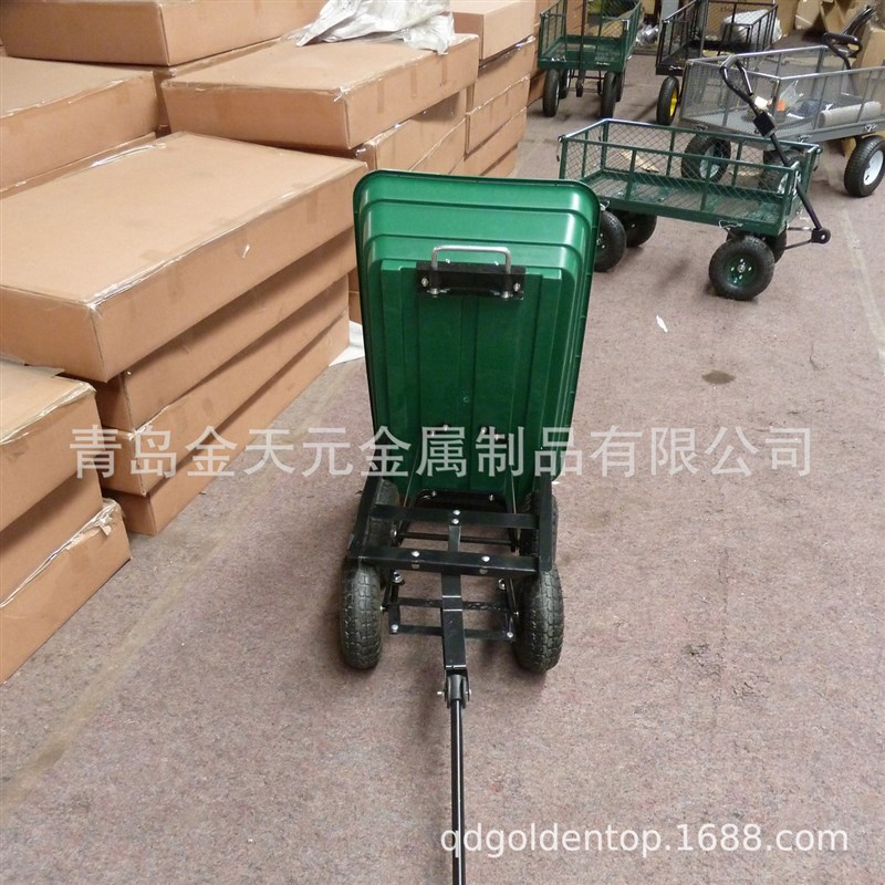 厂家供应工地灰斗车四轮手拉搬运车 实心翻斗车人力劳动推货车