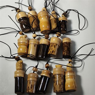 实心玉竹老料苏工精工制作螺纹孔香囊挂件吊坠手把件竹器香薰香丸