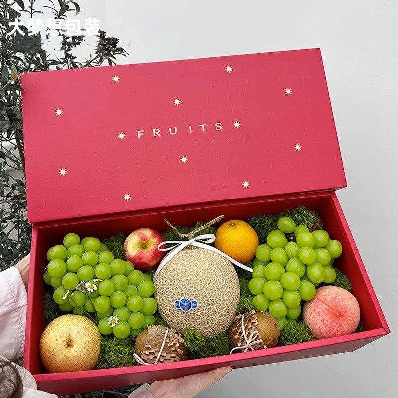 高档烫金长方形通用水果月饼包装盒10-15斤创意中秋节手提礼盒